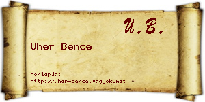 Uher Bence névjegykártya