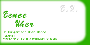 bence uher business card